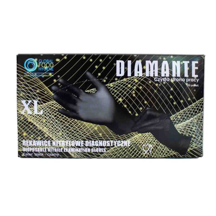 DIAMANTE Rękawice nitrylowe CZARNE XL