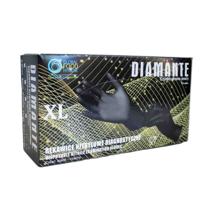 DIAMANTE Rękawice nitrylowe CZARNE XL